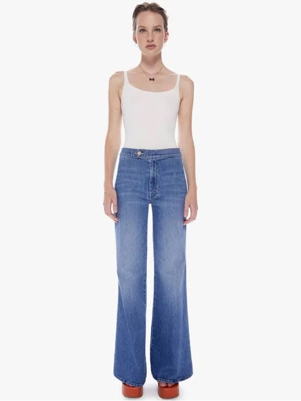 MOTHER denim Roller Tab Skimp wide leg jeans, 26